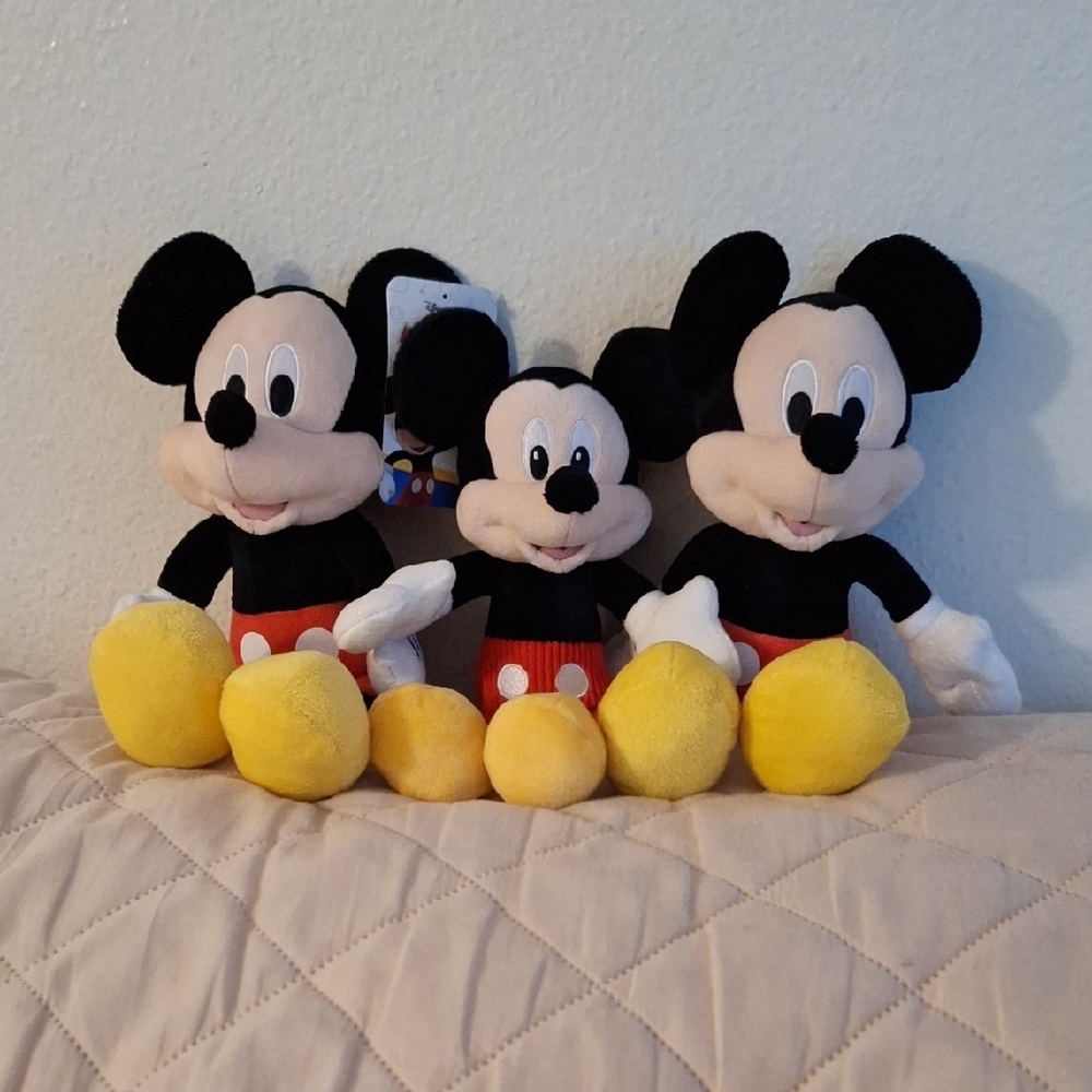 Disney Mickey Mouse Plush Toy Set - Black, Yellow, Red